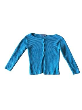 Fleurisse Extrafine Merino Wool From Italy Size 4 Years Blue Cardigan Sweater